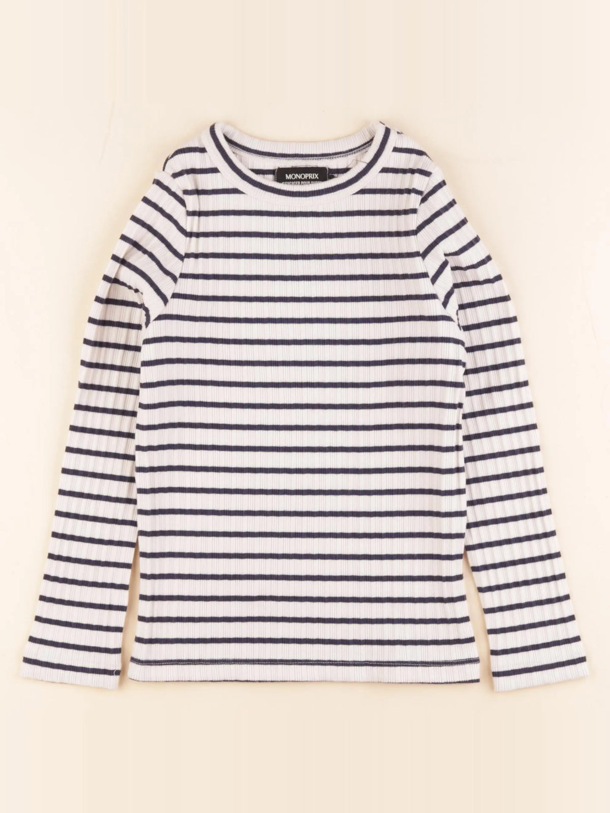 Monoprix - tee-shirt blanc, bleu - 8 ans