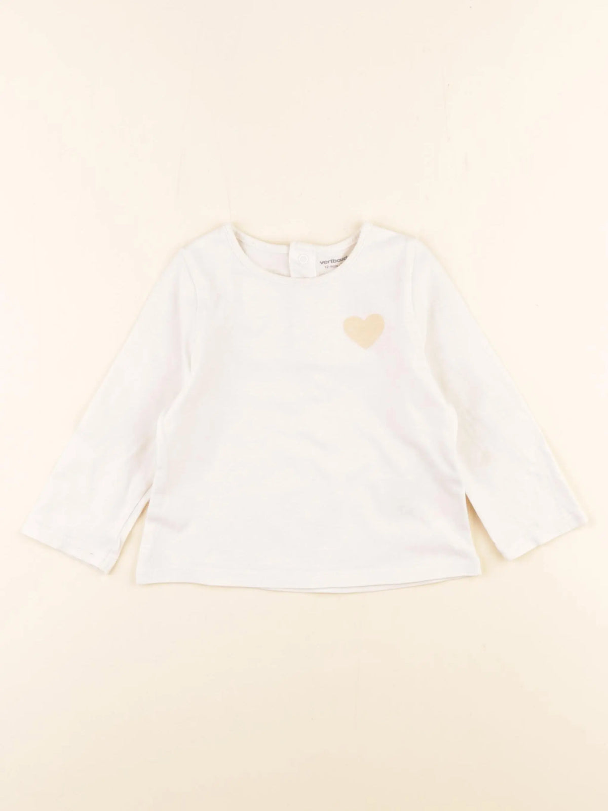Vertbaudet - tee-shirt blanc - 12 mois