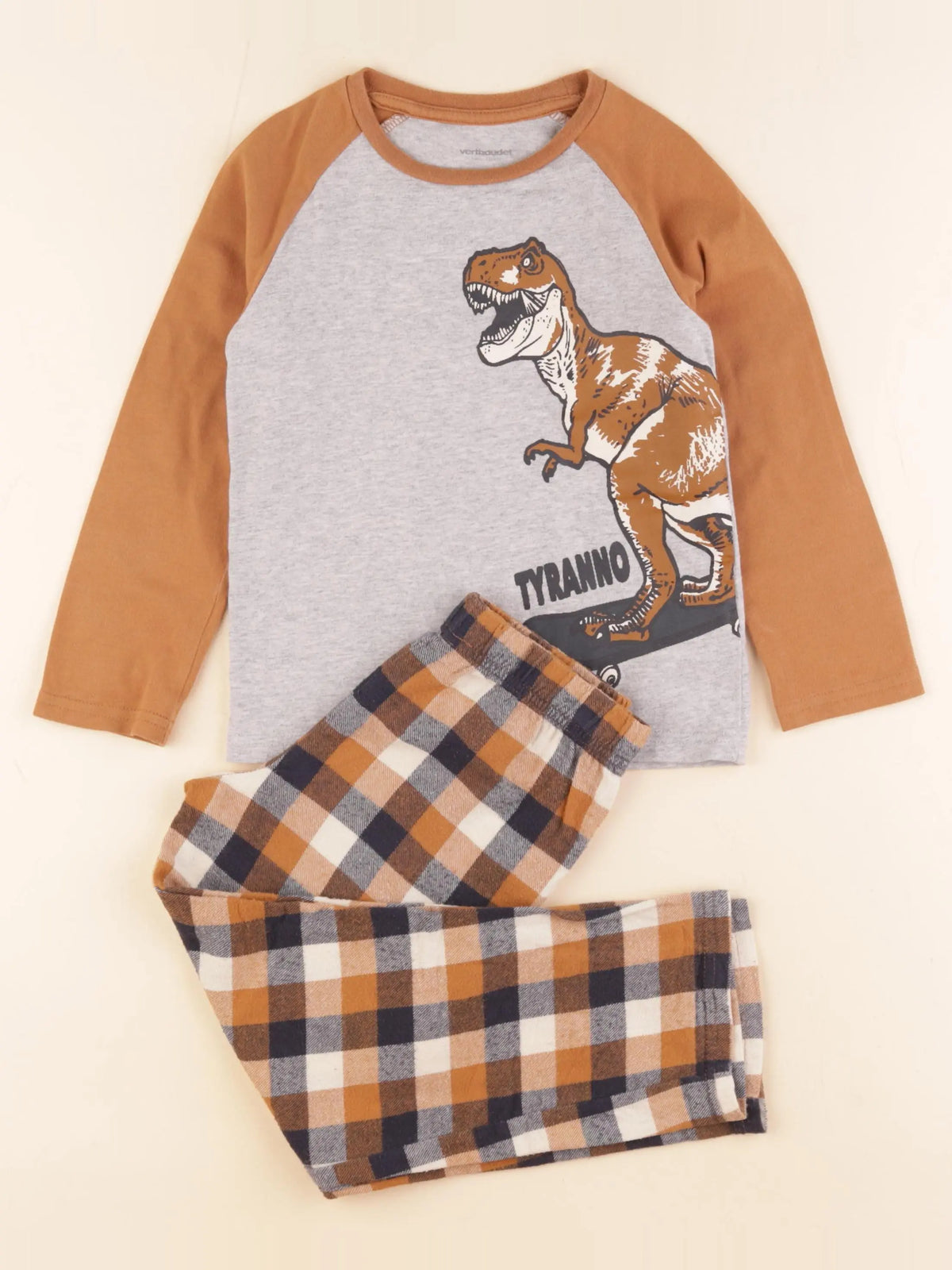 Vertbaudet - pyjama coton marron - 5 ans