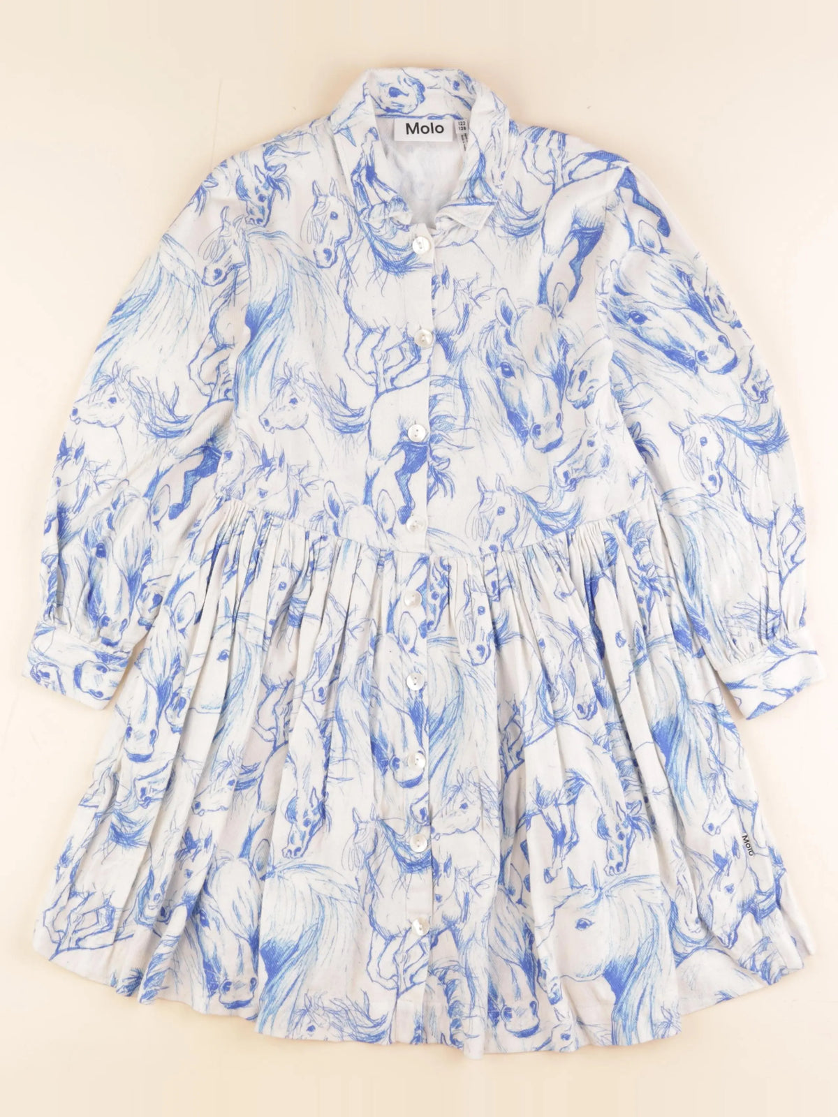 Molo - robe bleu, blanc - 7/8 ans