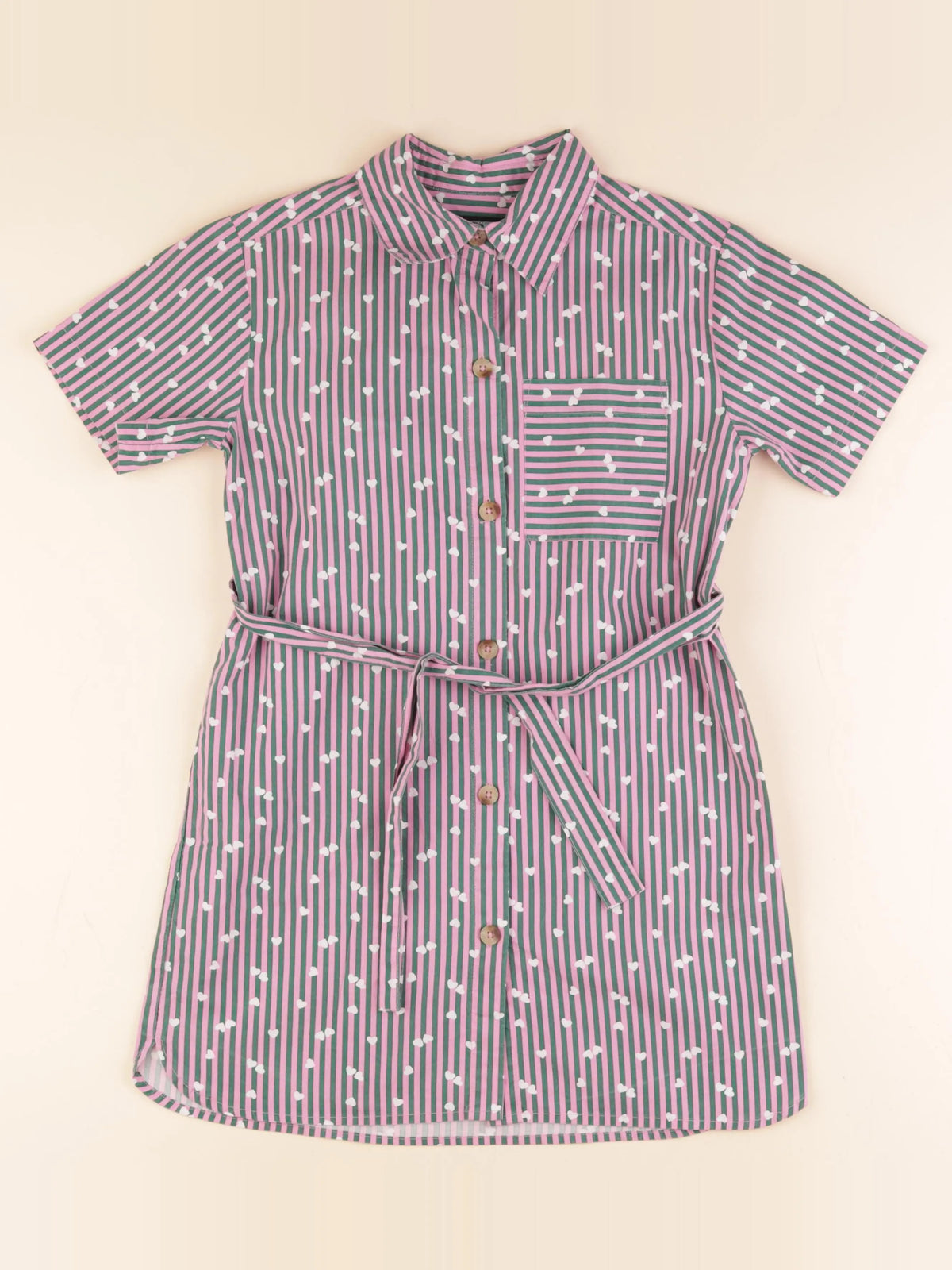 Monoprix - robe rose, vert - 8 ans