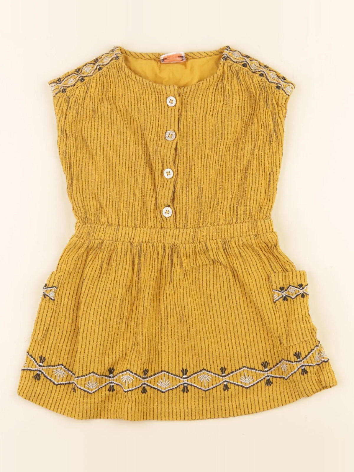 Tape à l'oeil - robe jaune, marron - 2 ans