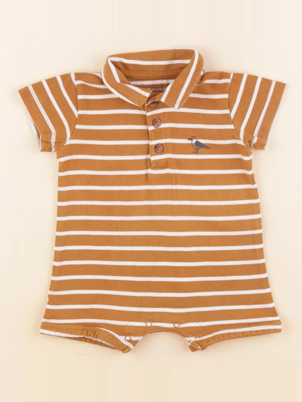 Vertbaudet - combinaison blanc, marron - 3 mois