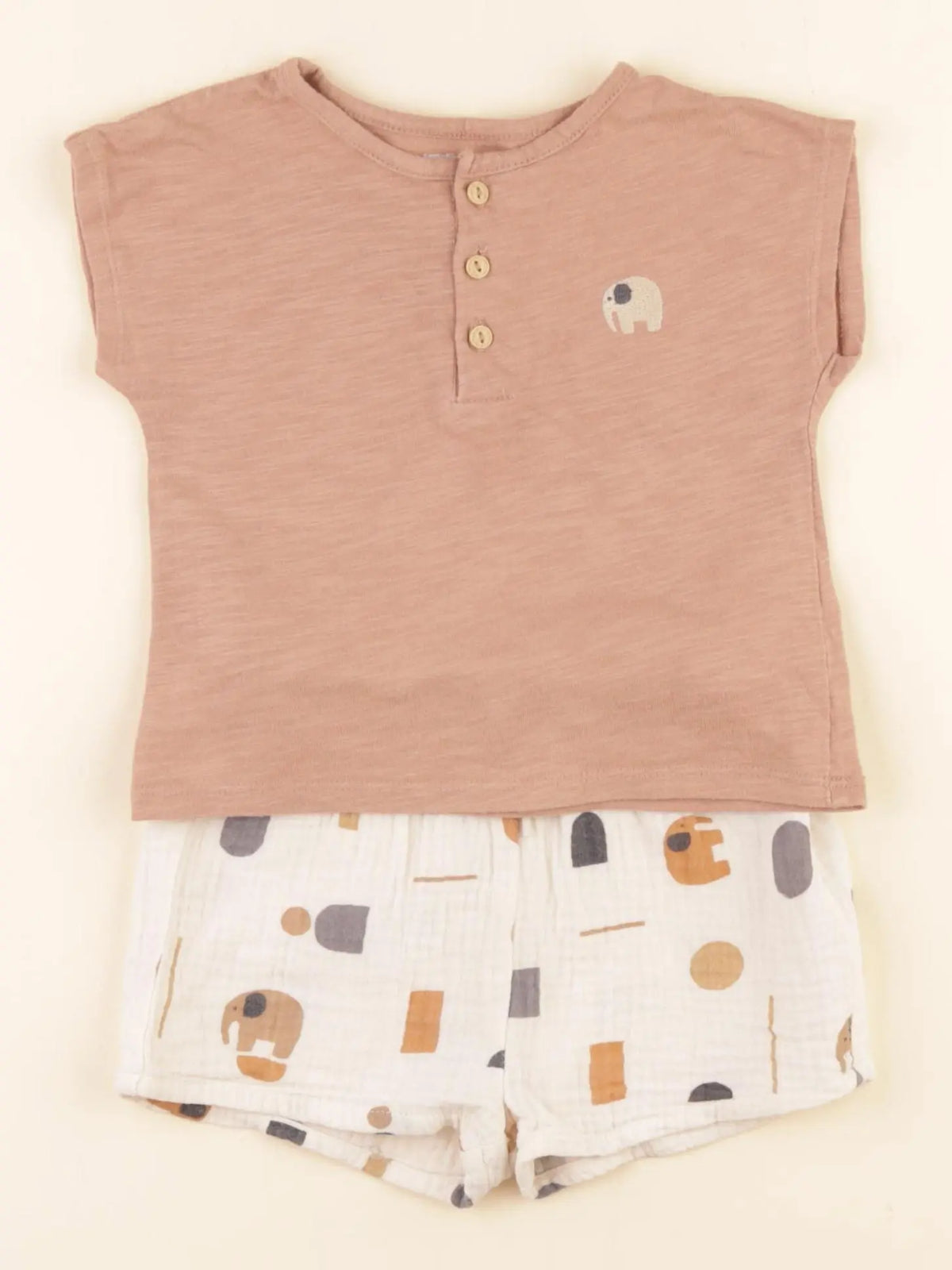Vertbaudet - ensemble marron - 12 mois