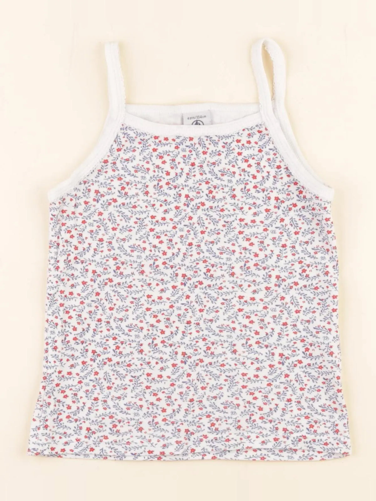 Petit Bateau - maillot de corps bleu, rouge - 4 ans