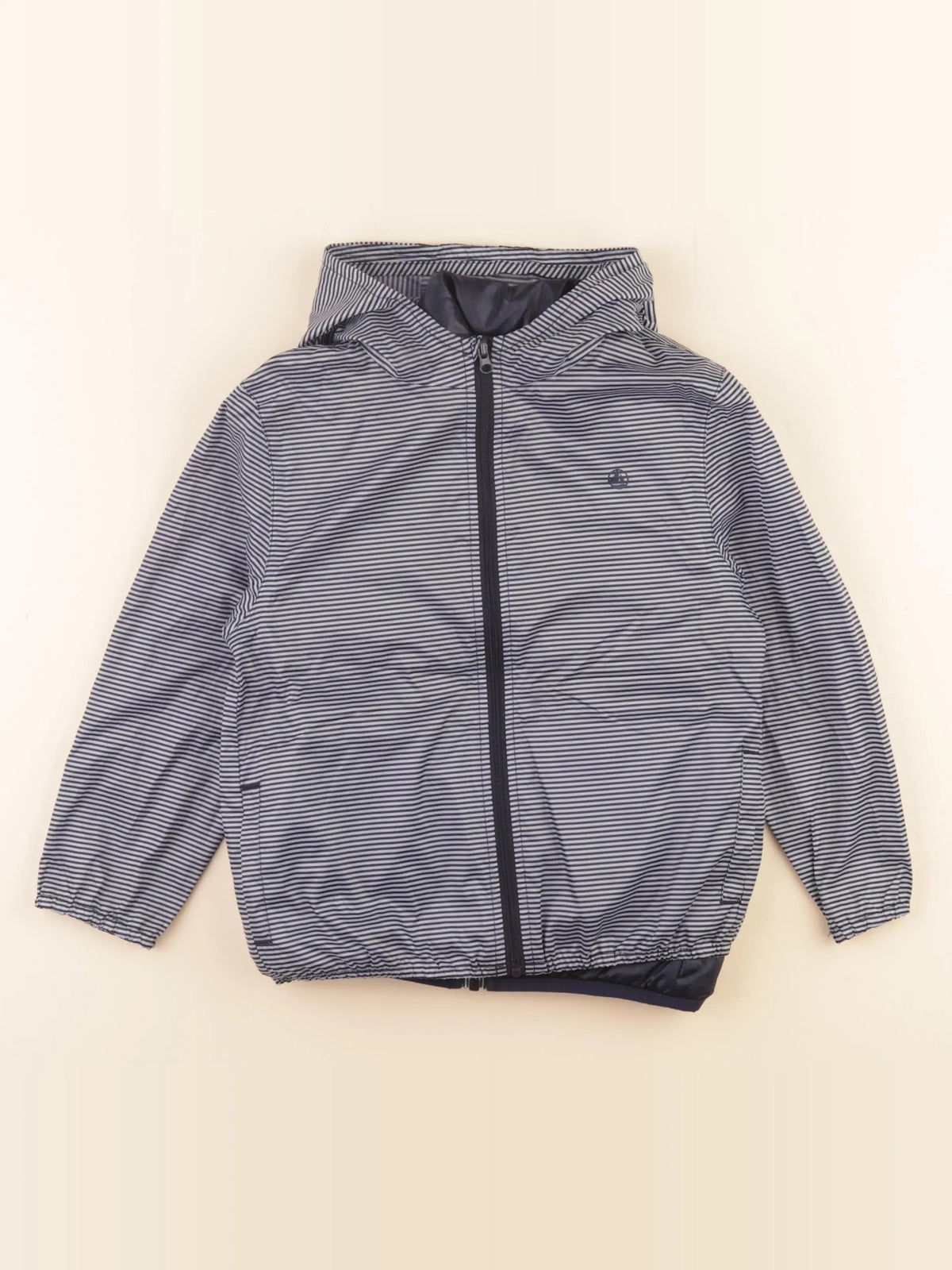 Petit Bateau - coupe-vent doublure amovible blanc, bleu - 5 ans