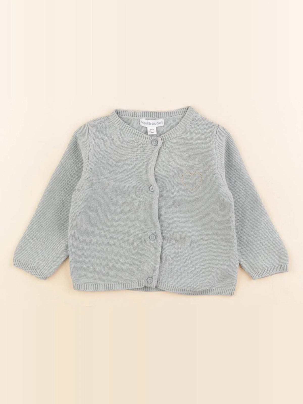 Vertbaudet - gilet bleu, or - 6 mois