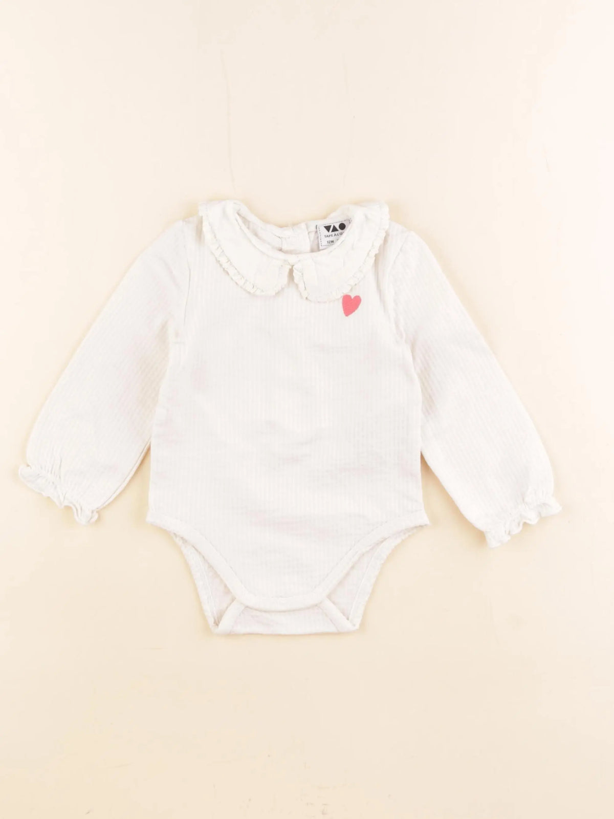 Tape à l'oeil - body à col beige - 12 mois