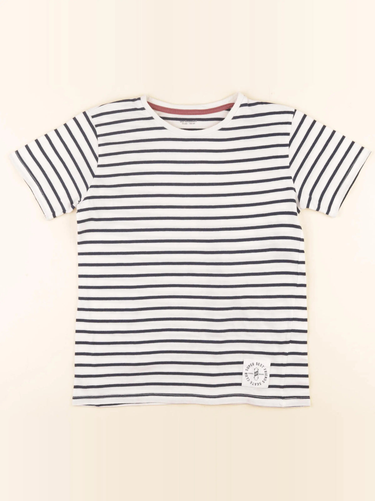 Vertbaudet - tee-shirt bleu, blanc - 12 ans