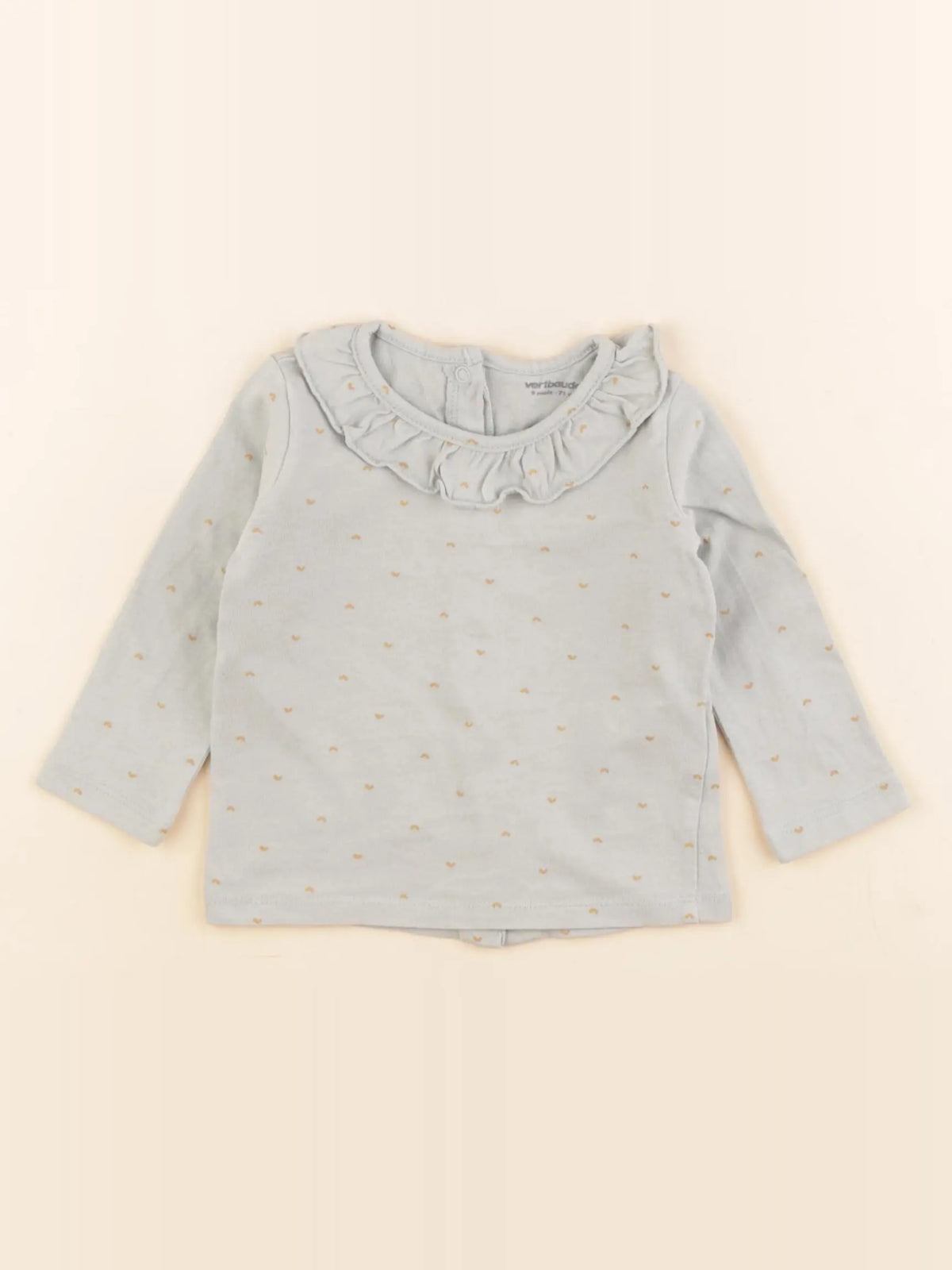 Vertbaudet - tee-shirt or, bleu - 9 mois