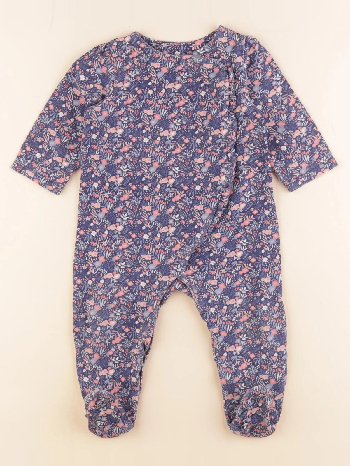 Tape à l'oeil - pyjama coton bleu, rose - 12 mois