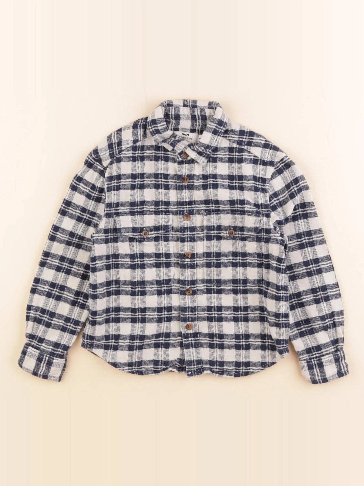 Cyrillus - chemise blanc, bleu - 4 ans