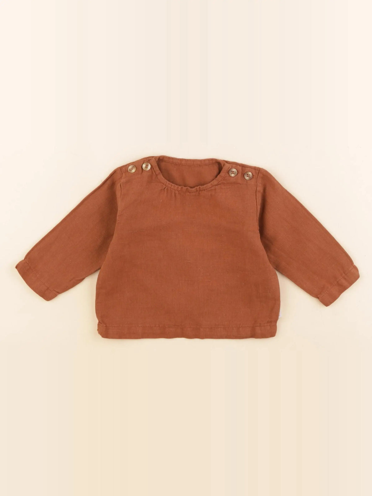 Poudre Organic - chemise marron - 6 mois