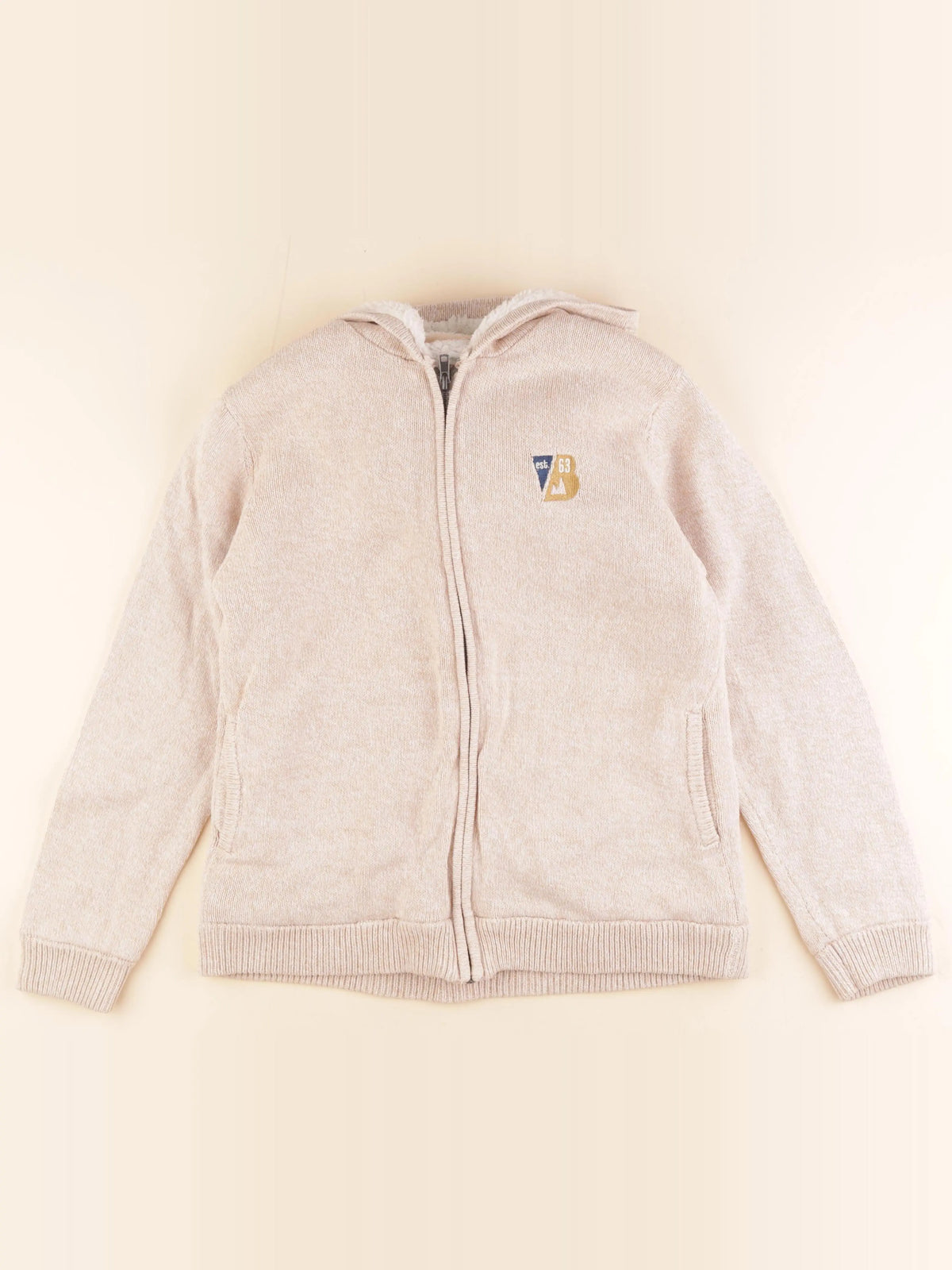 Vertbaudet - sweat beige - 14 ans