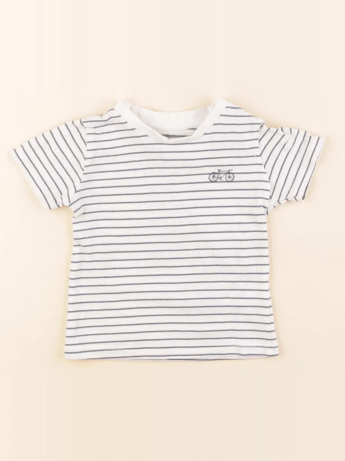 Vertbaudet - tee-shirt bleu, blanc - 12 mois