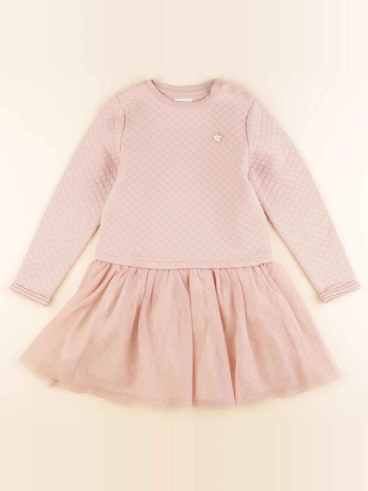 Vertbaudet - robe rose, or - 8 ans