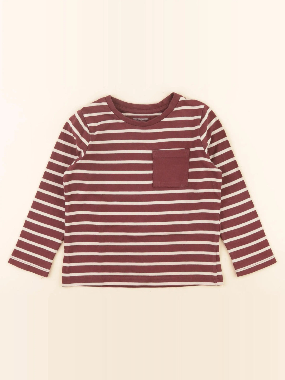 Vertbaudet - tee-shirt rouge, beige - 4 ans