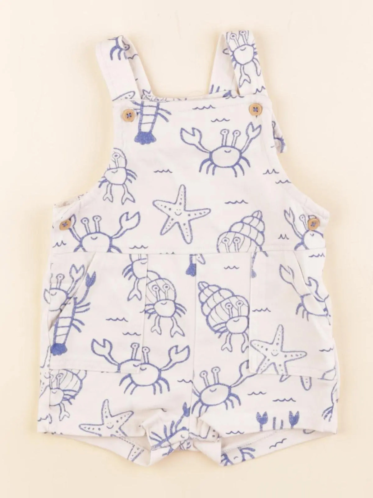 Boutchou - salopette bleu, beige - 6 mois
