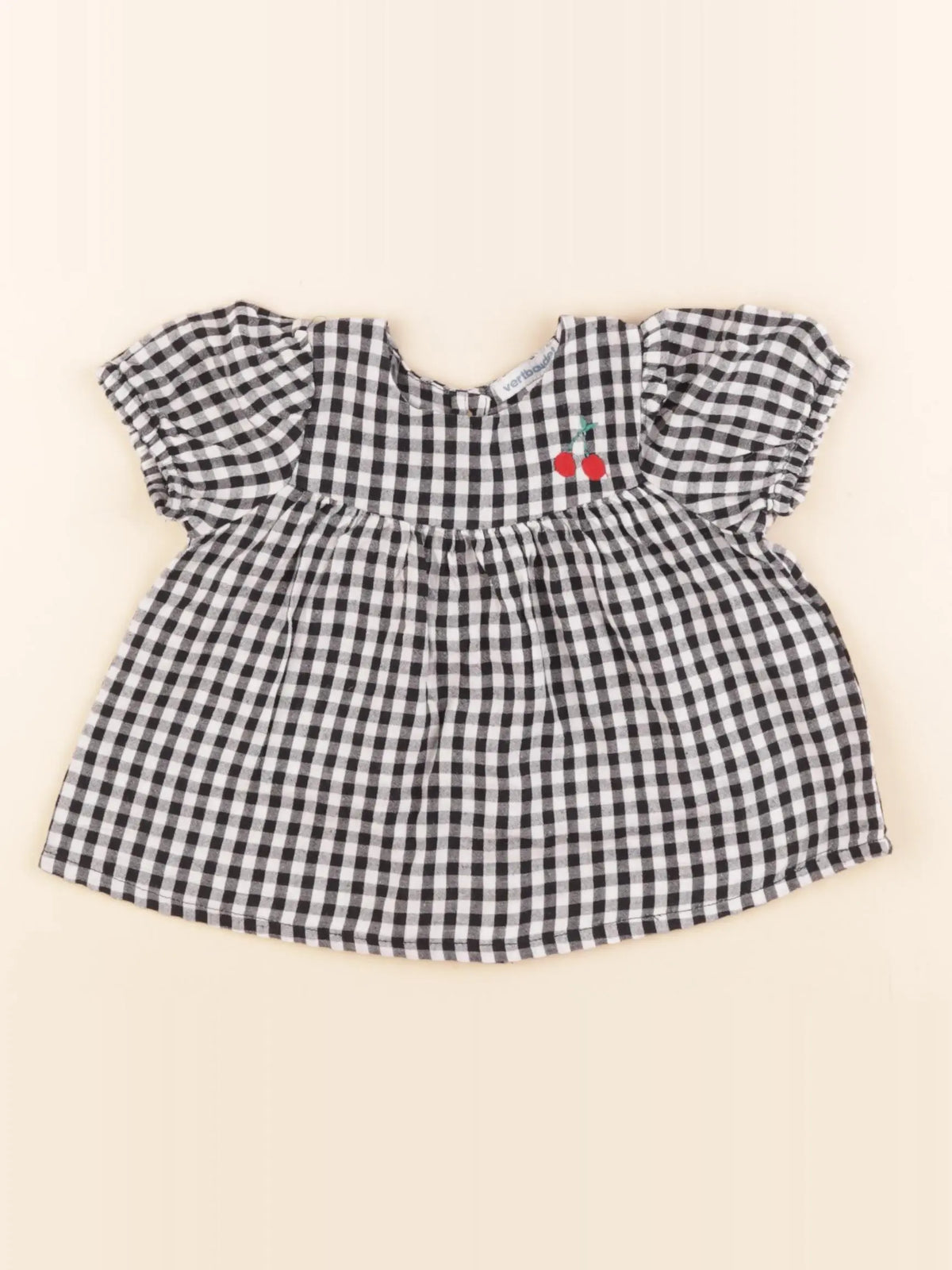 Vertbaudet - blouse blanc, noir - 6 mois