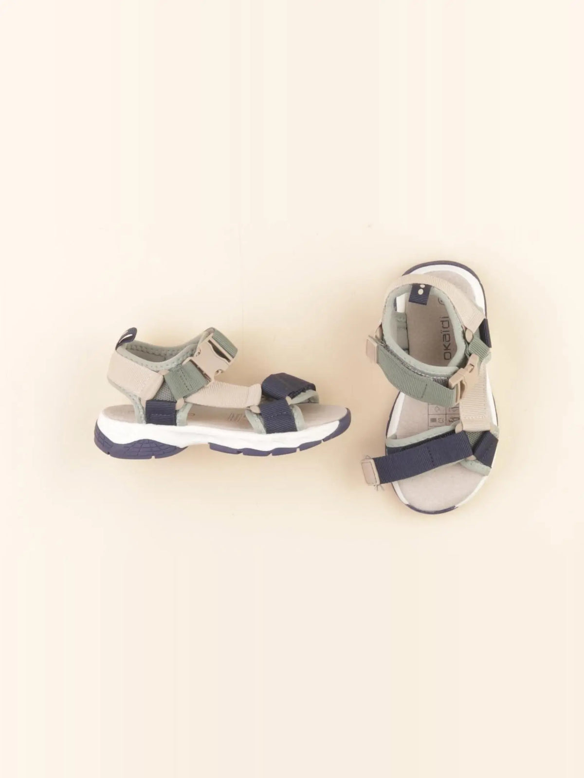 Okaidi - sandales beige, vert - pointure 25