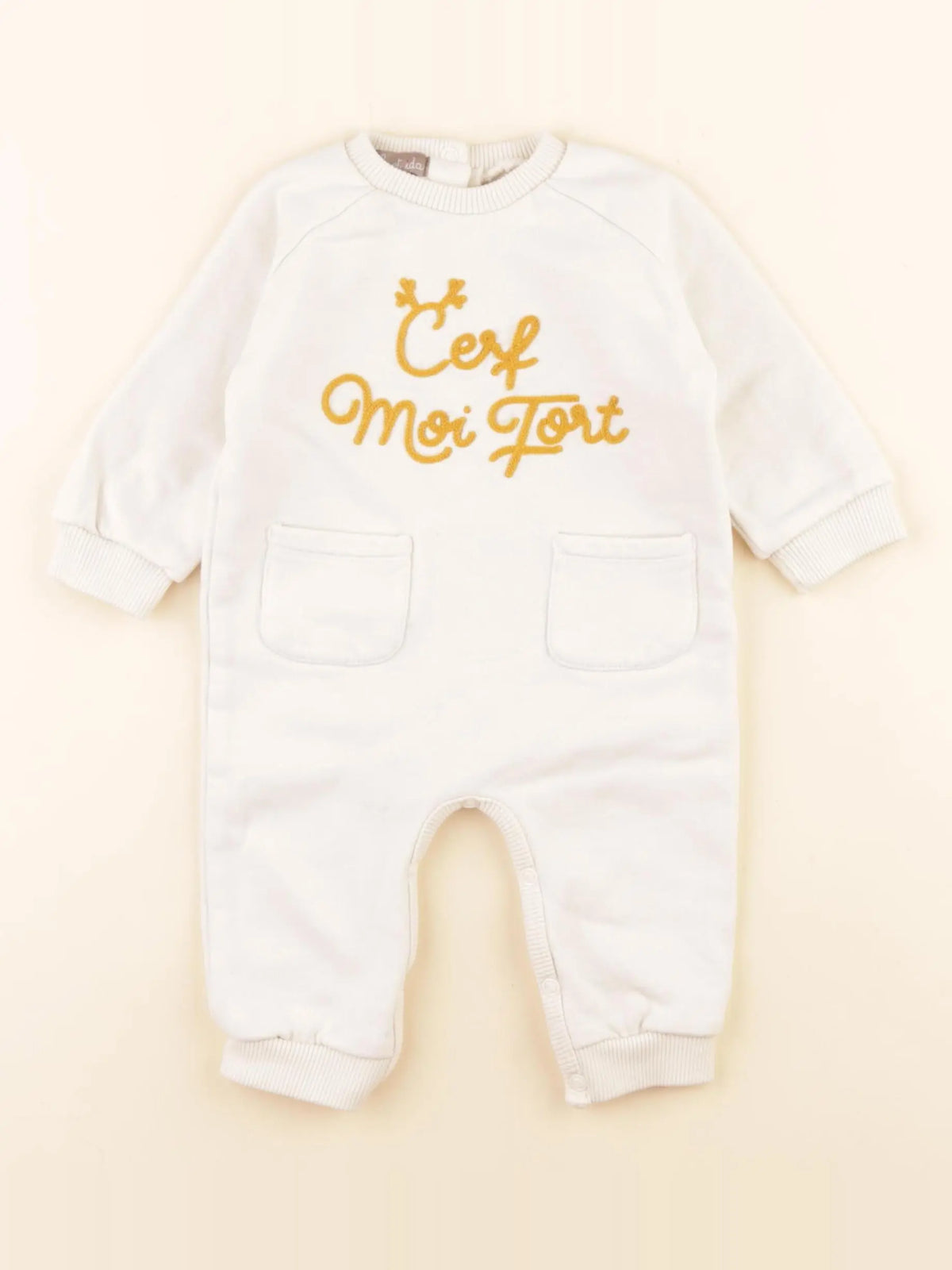 Emile et Ida - combinaison beige - 6 mois