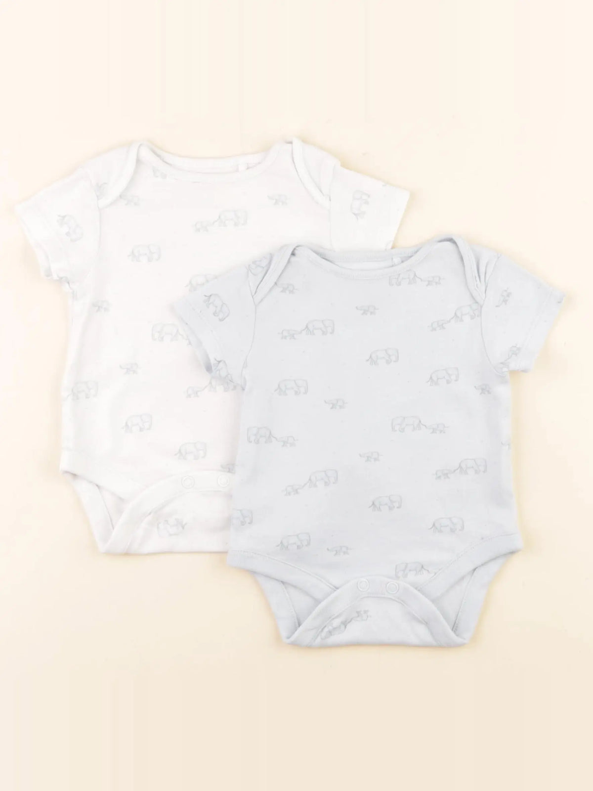 Next - lot de 2 bodies en coton blanc, bleu - 3 mois