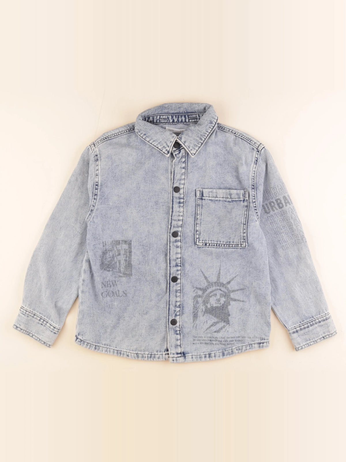 Zara - chemise imprimé au dos bleu - 9/10 ans
