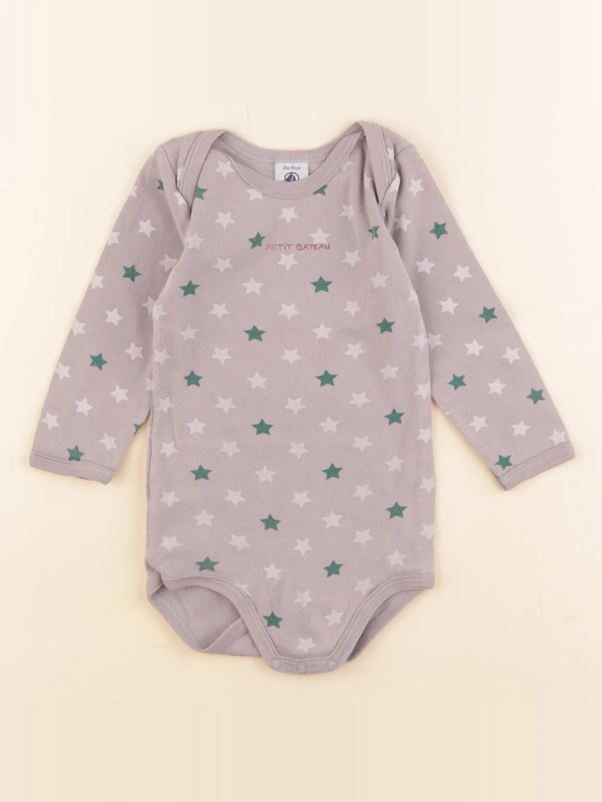 Petit Bateau - body gris - 18 mois