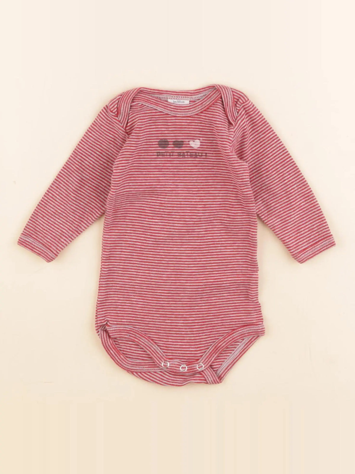 Petit Bateau - body rouge - 3 mois