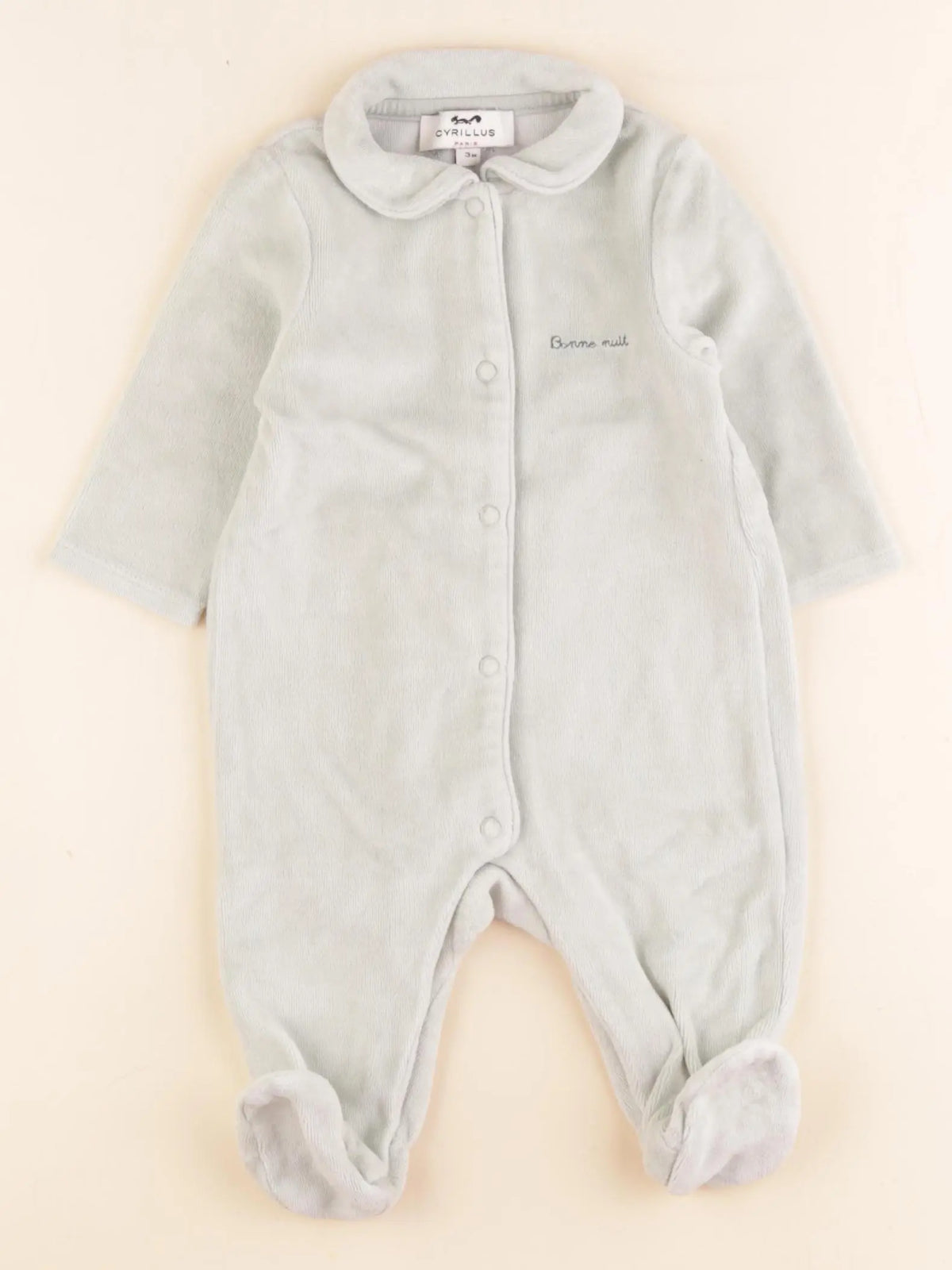 Cyrillus - pyjama velours vert - 3 mois