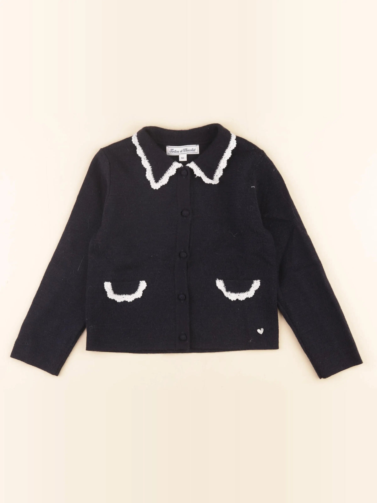 Tartine & Chocolat - gilet bleu, blanc - 6 ans