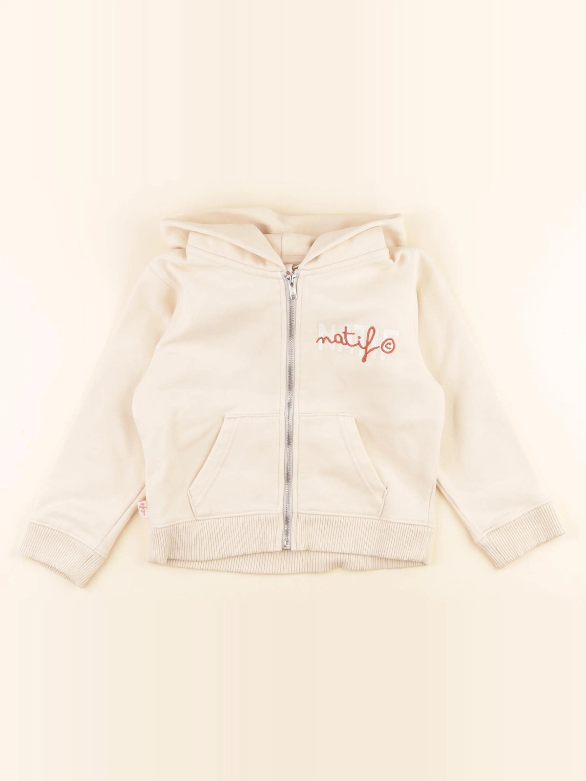 Natif - sweat imprimé au dos beige - 5/6 ans