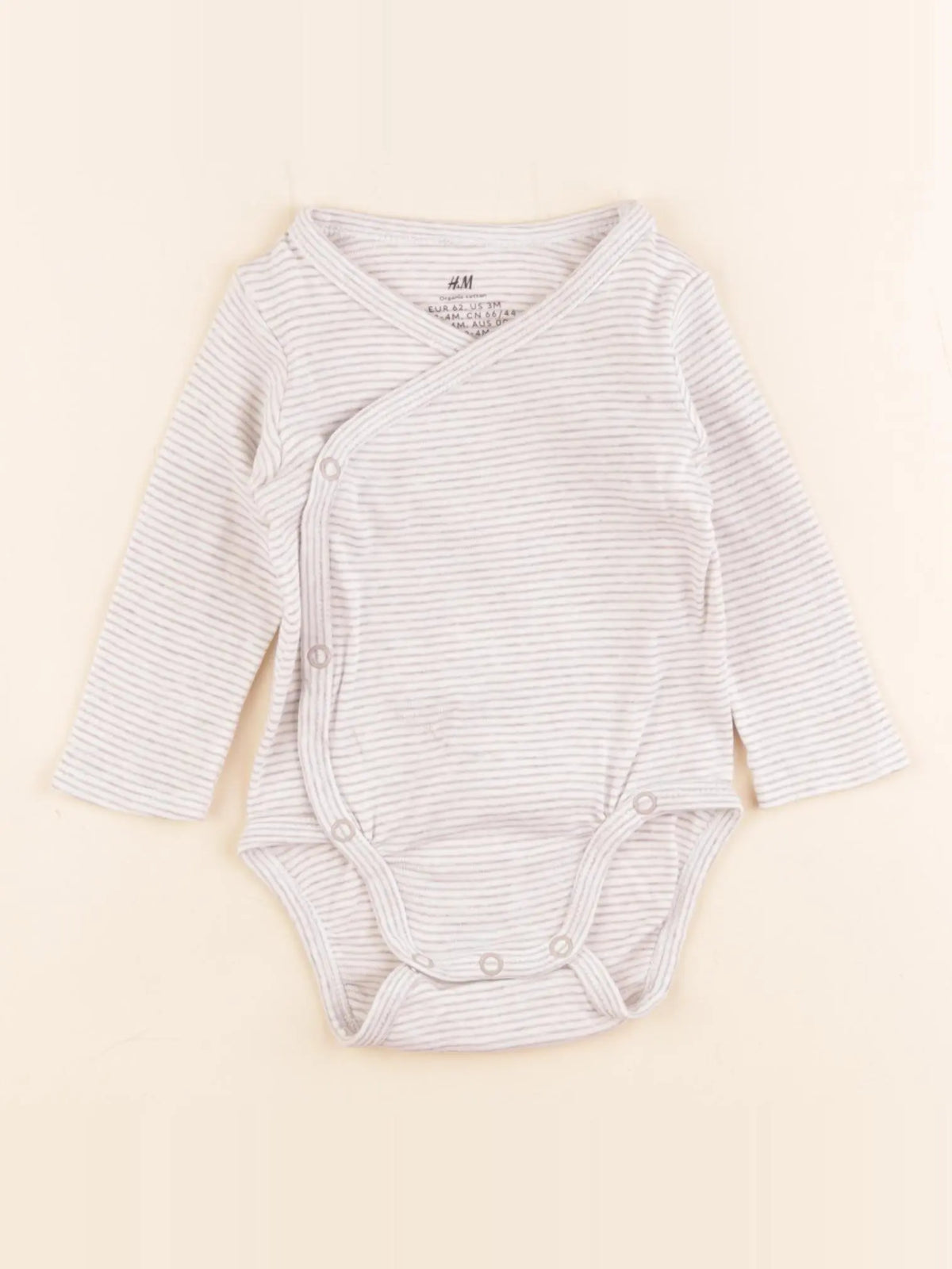 H&M - body gris - 2/4 mois