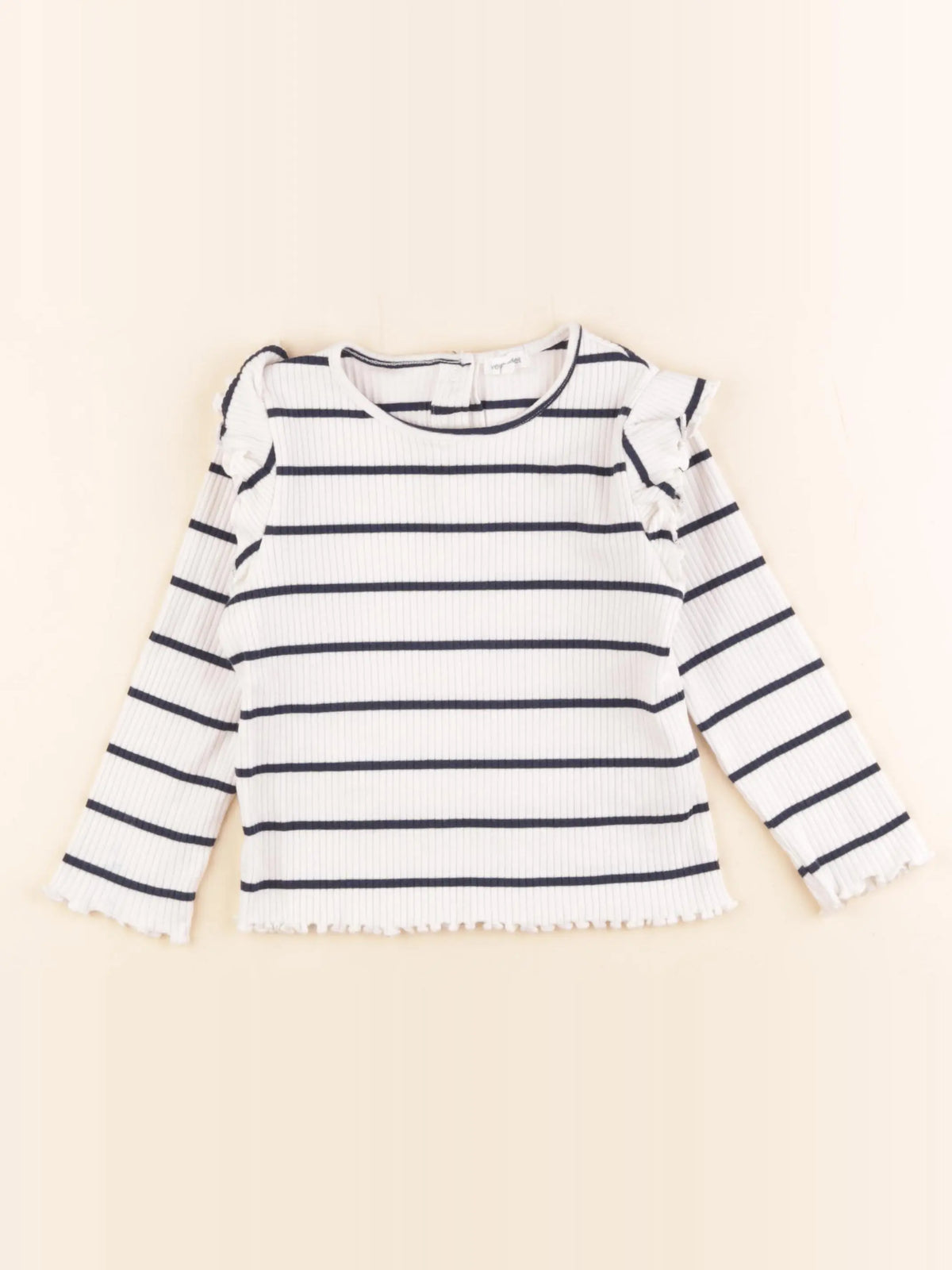 Vertbaudet - tee-shirt blanc, bleu - 2 ans
