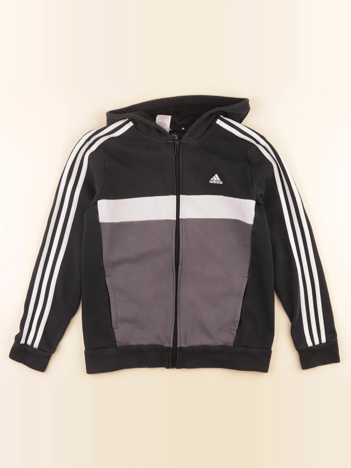 Adidas - sweat noir, gris - 13/14 ans