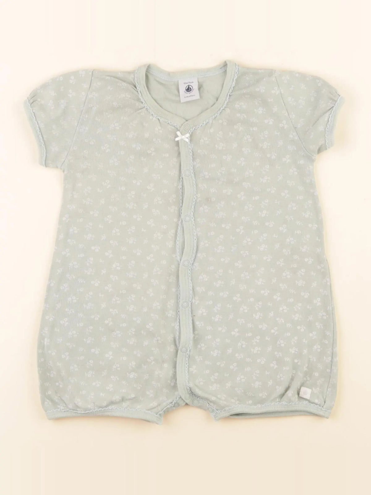 Petit Bateau - pyjama coton vert - 12 mois