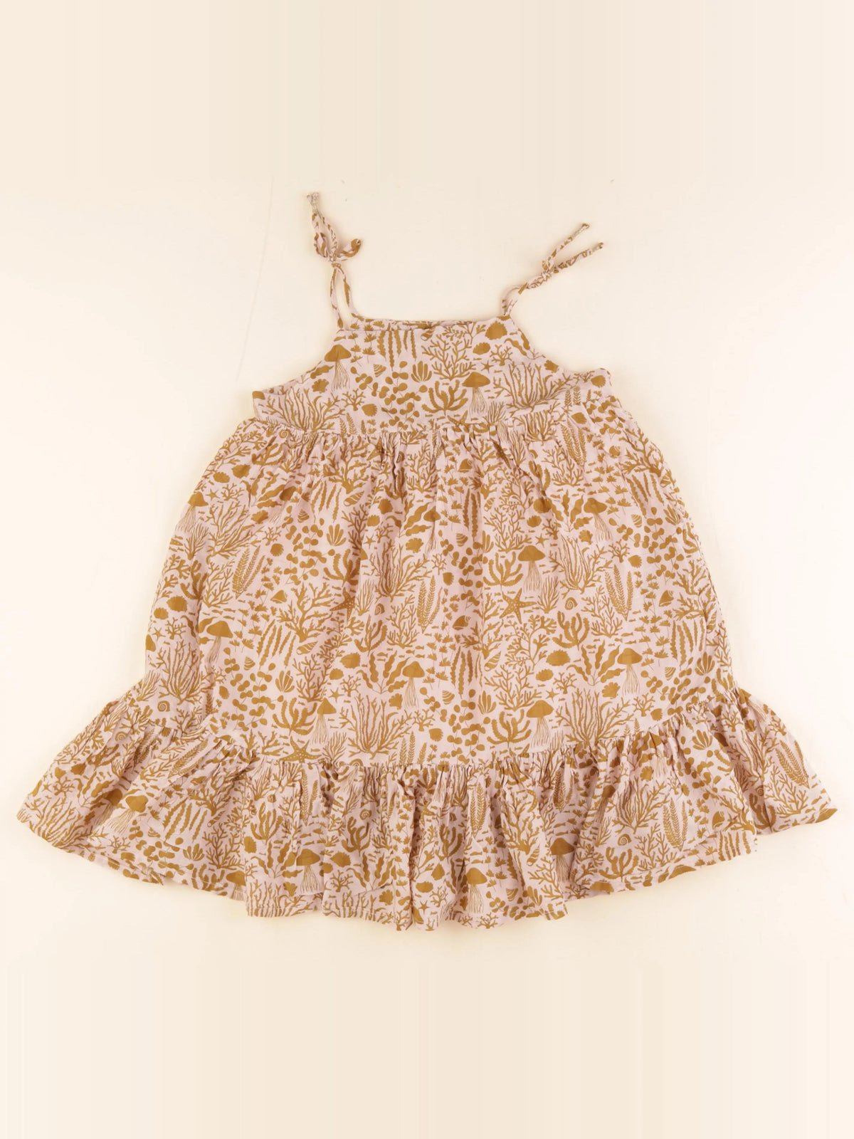 Monoprix - robe marron, rose - 4 ans
