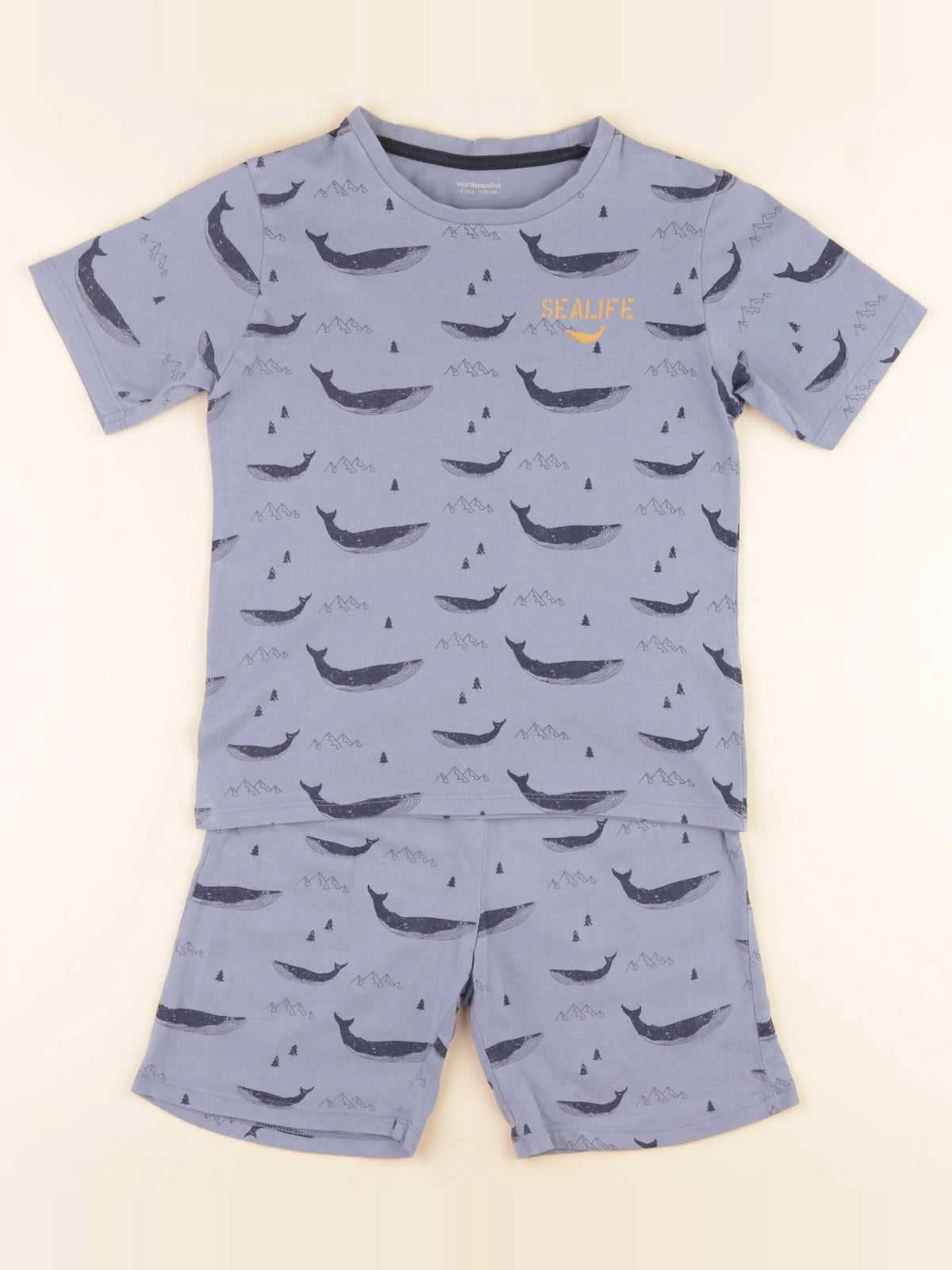 Vertbaudet - pyjama coton bleu - 8 ans