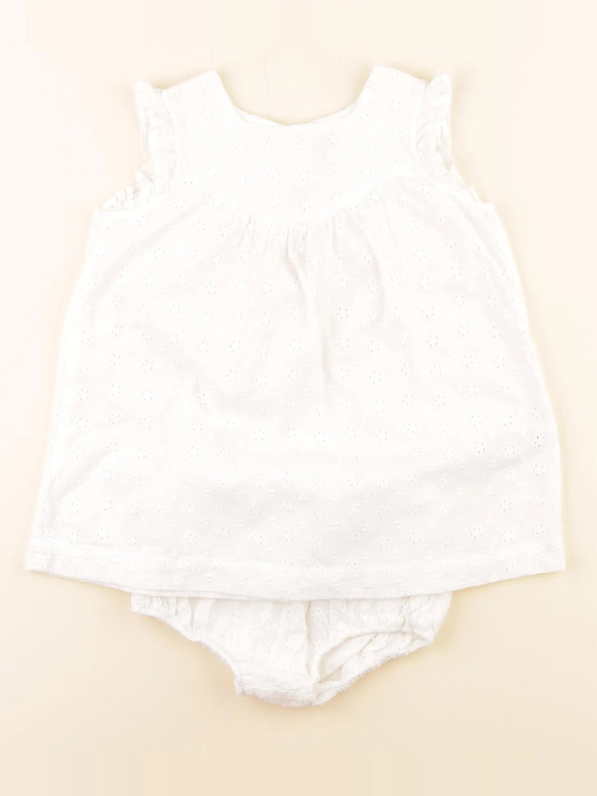 Petit Bateau - robe blanc - 24 mois