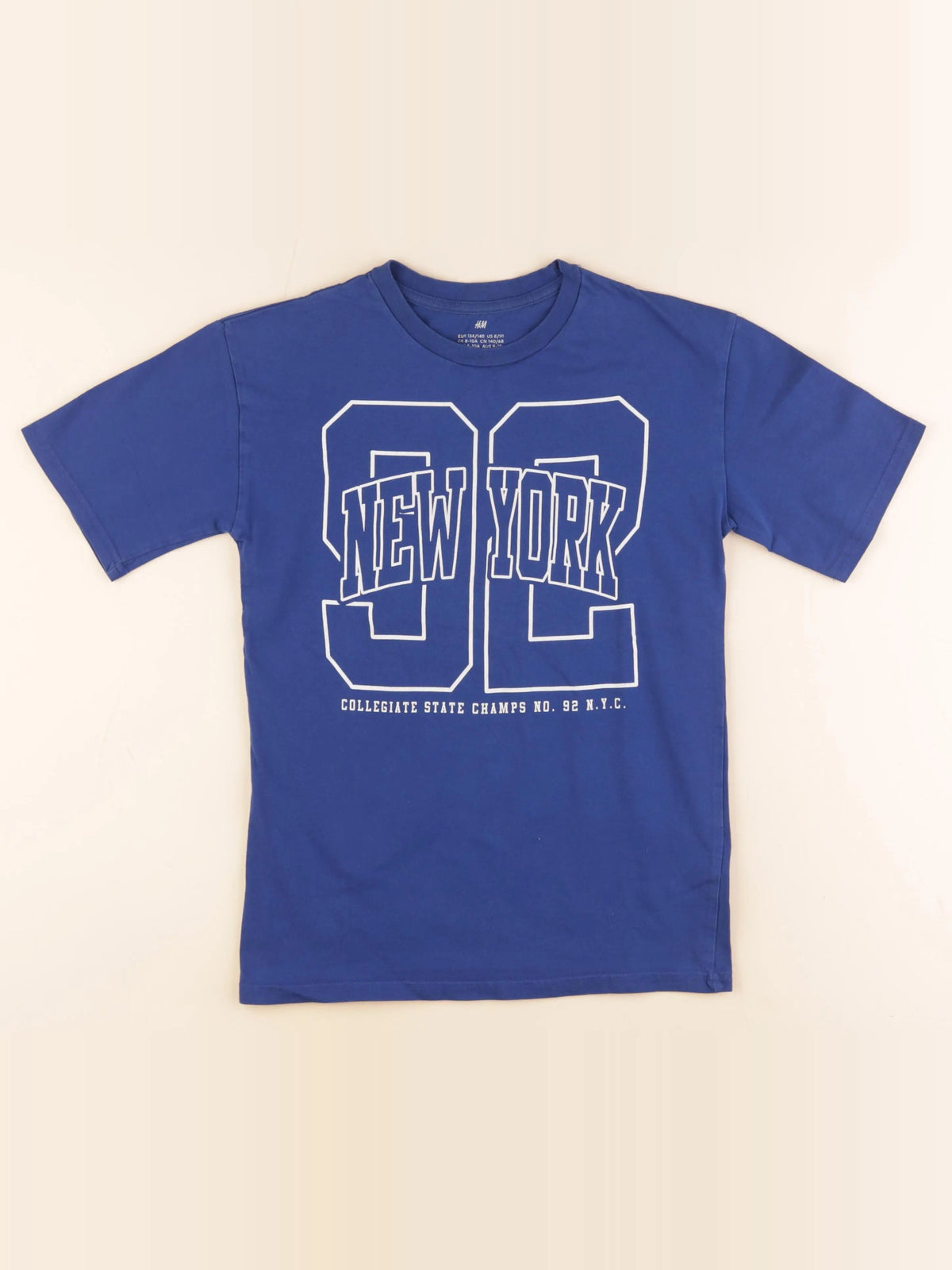 H&M - tee-shirt bleu - 8/10 ans