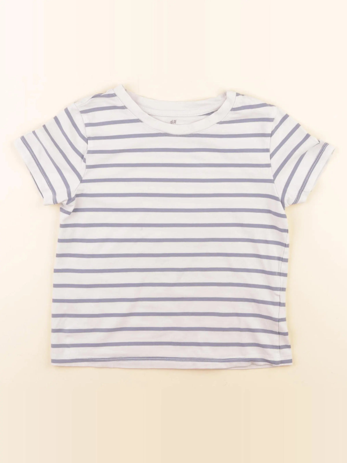 H&M - tee-shirt blanc, bleu - 8/10 ans
