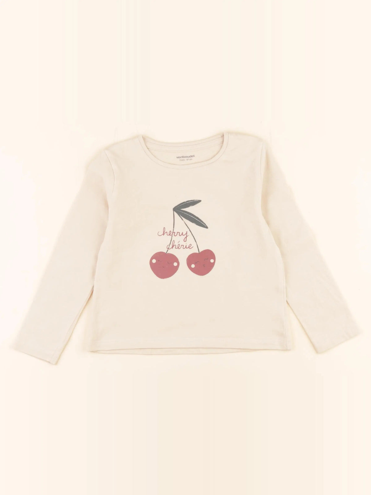 Vertbaudet - tee-shirt beige - 3 ans