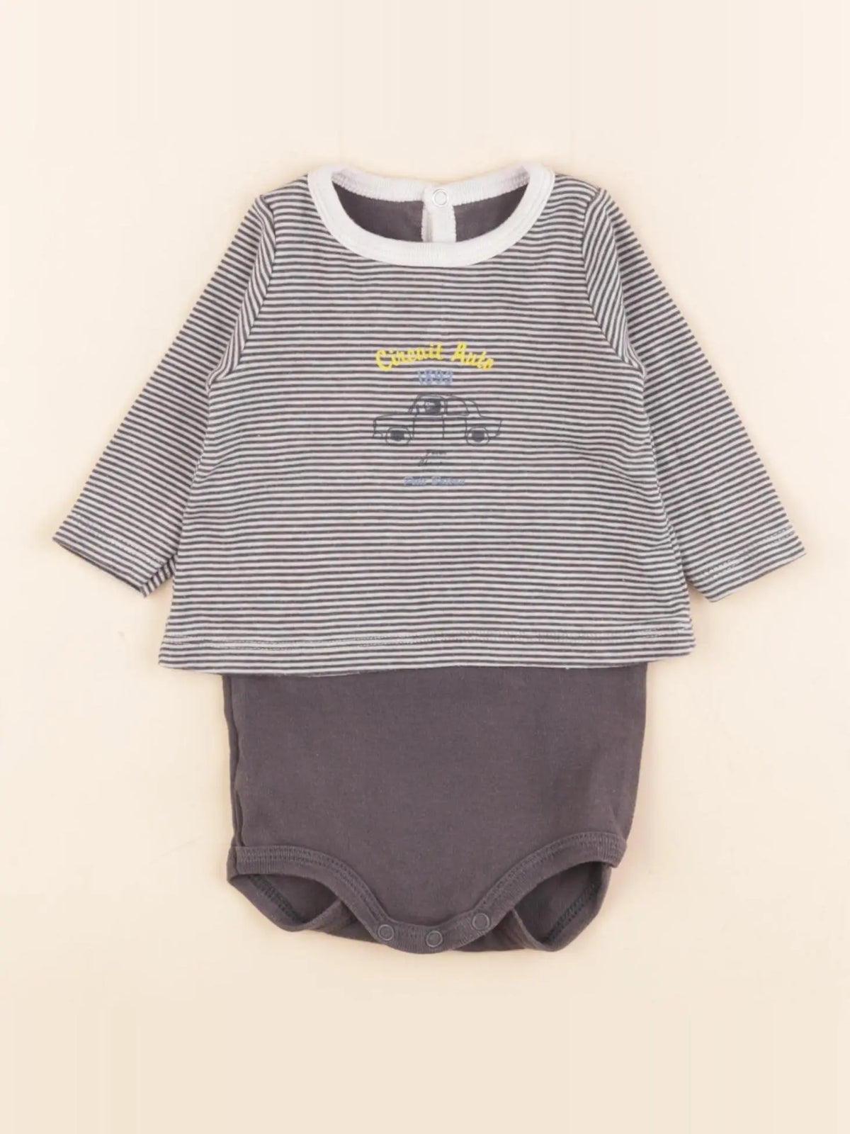 Petit Bateau - body tee-shirt gris - 3 mois