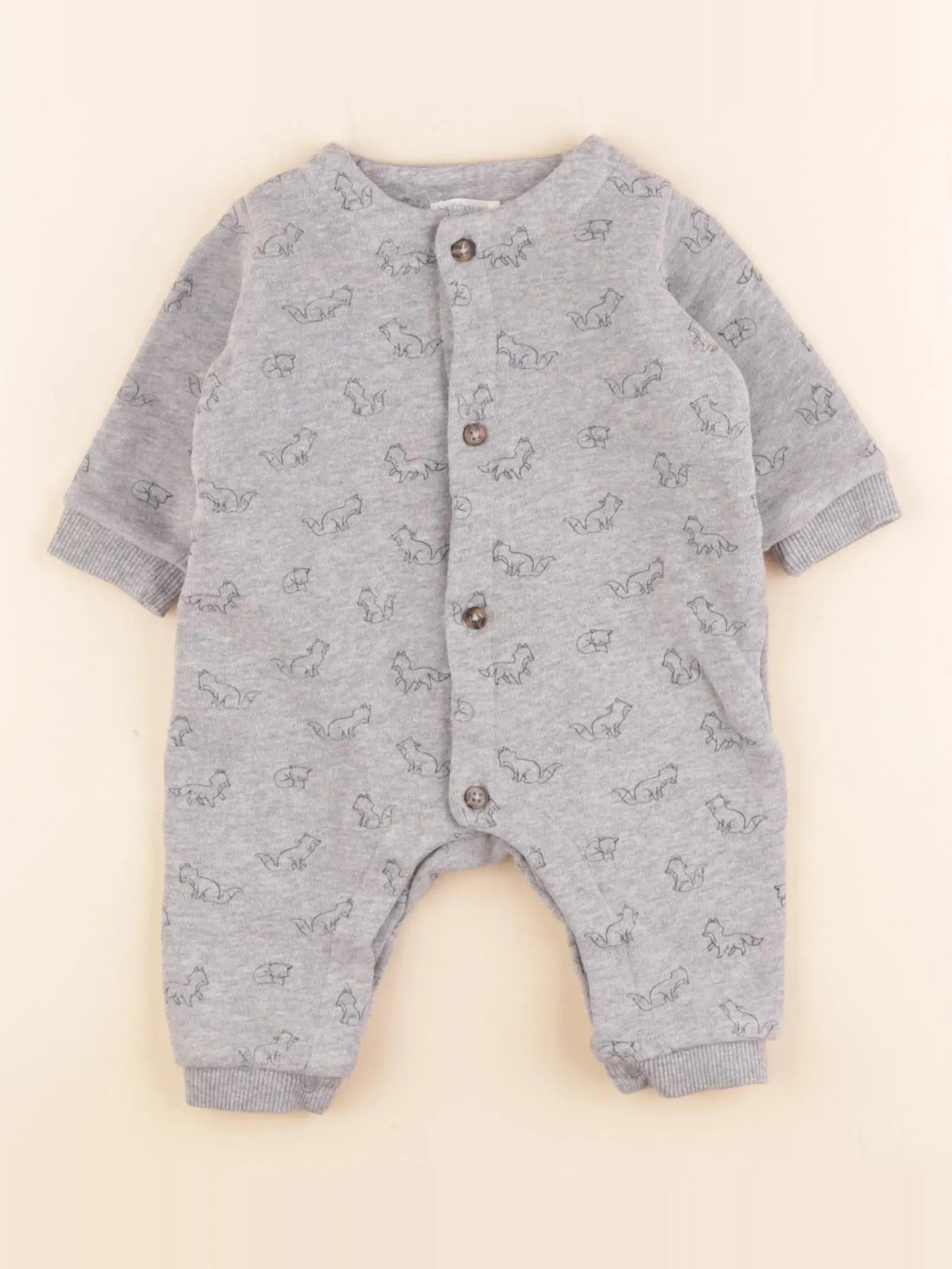 Boutchou - pyjama coton gris - 1 mois
