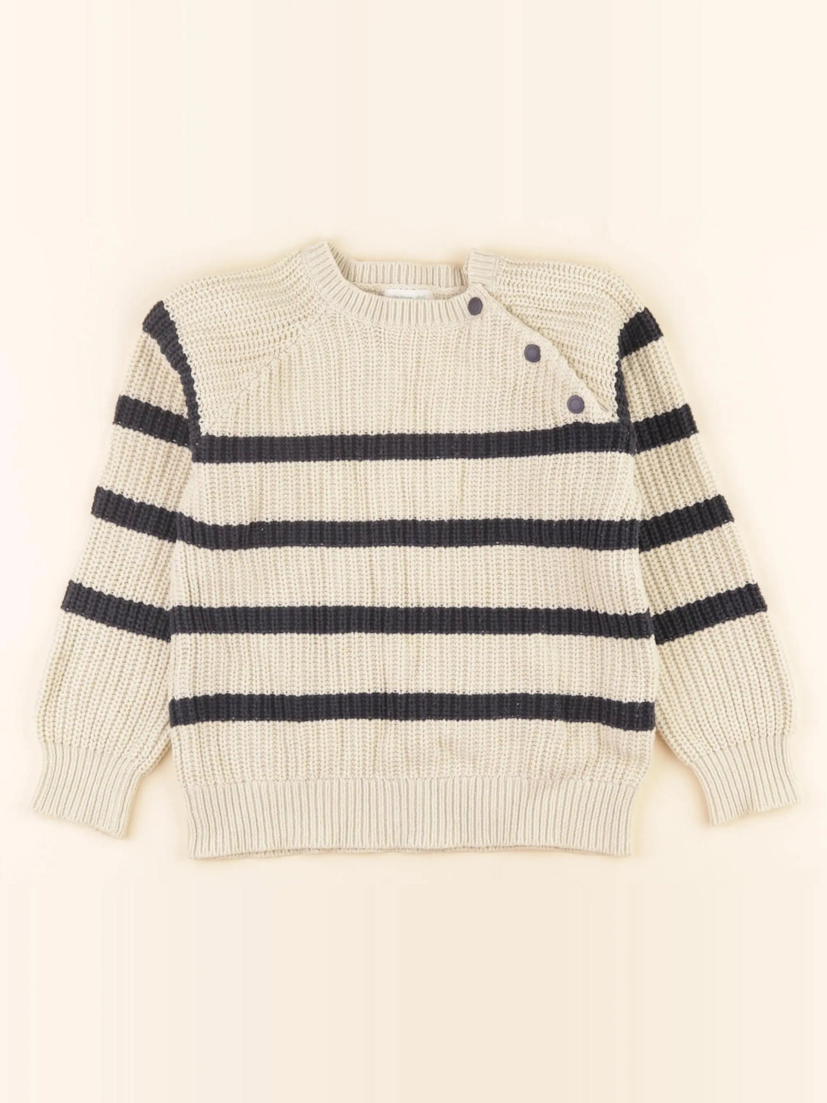 Vertbaudet - pull beige, bleu - 6 ans