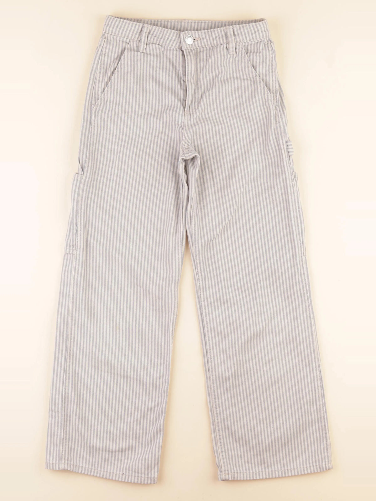 H&M - pantalon bleu, blanc - 10/11 ans
