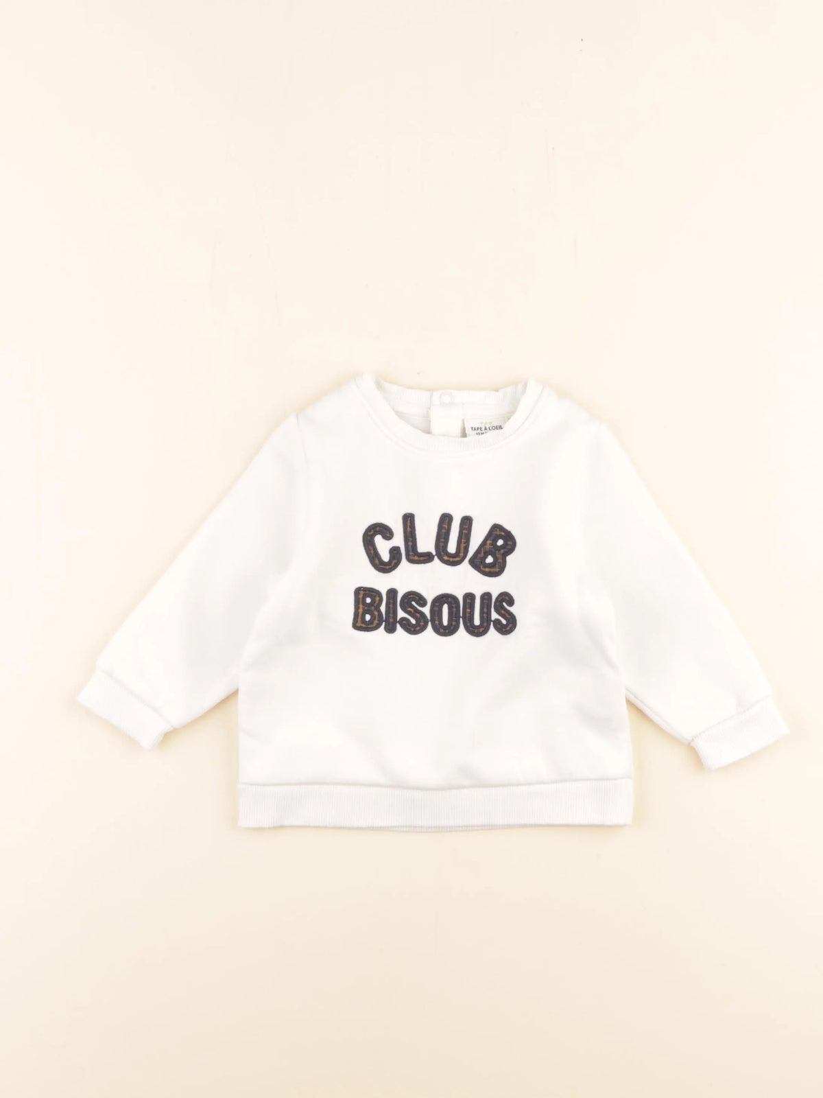 Tape à l'oeil - sweat blanc - 12 mois