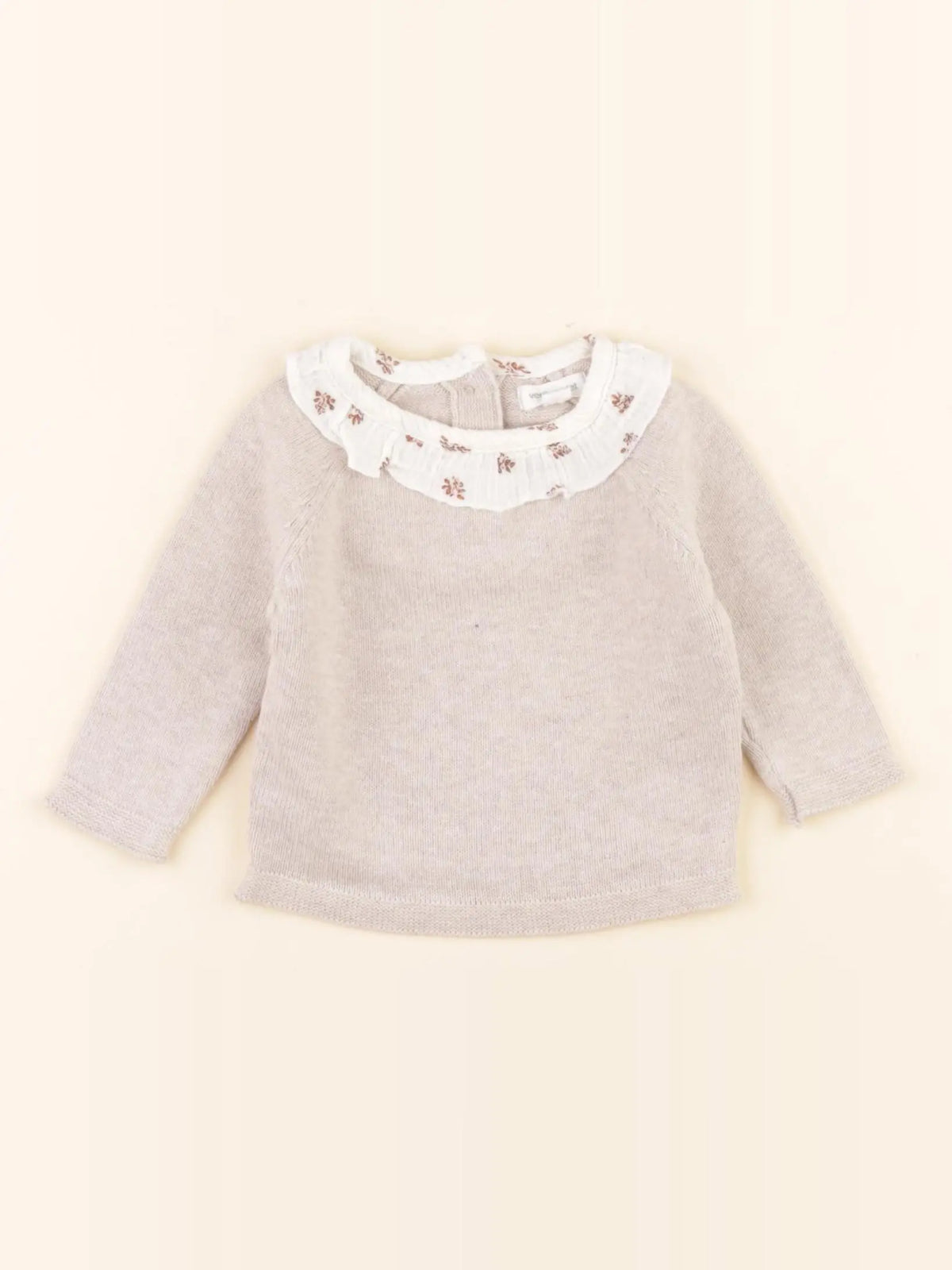 Vertbaudet - pull beige - 3 mois
