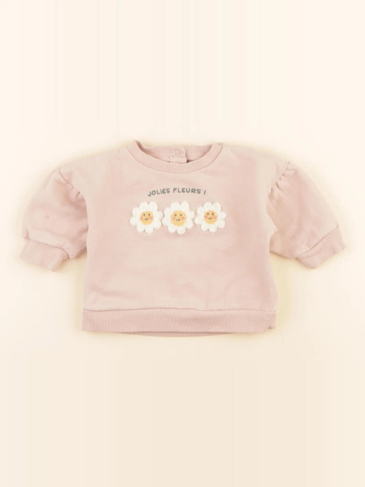 Vertbaudet - sweat rose - 3 mois