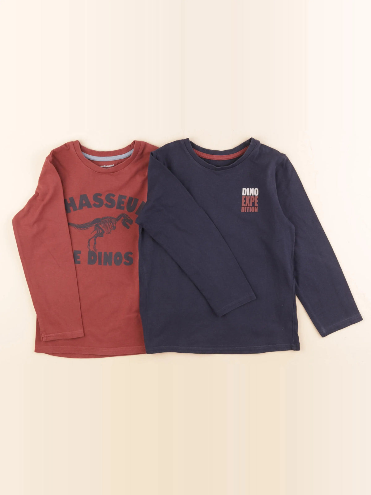 Vertbaudet - lot de 2 tee-shirts bleu, rouge - 6 ans